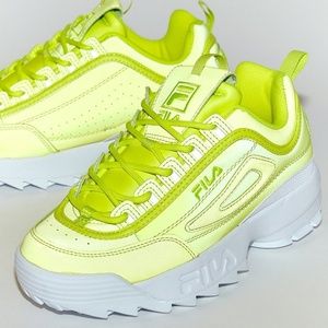 FILA Neon Yellow Disruptor II Sneaker